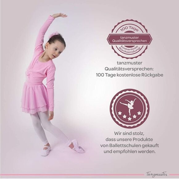NWT tanzmuster ® Girls´ Long-Sleeved Ballet Crop top - Mia - Extra Soft … - Picture 4 of 4